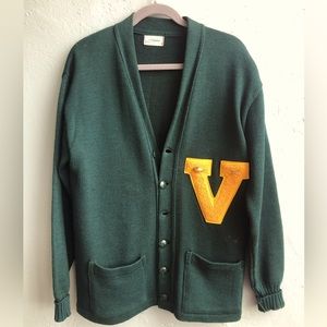 Vintage Varsity Letter Sweater Size See Measurements Color Green